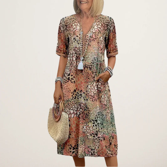Freja – Boho sommerkjole med print